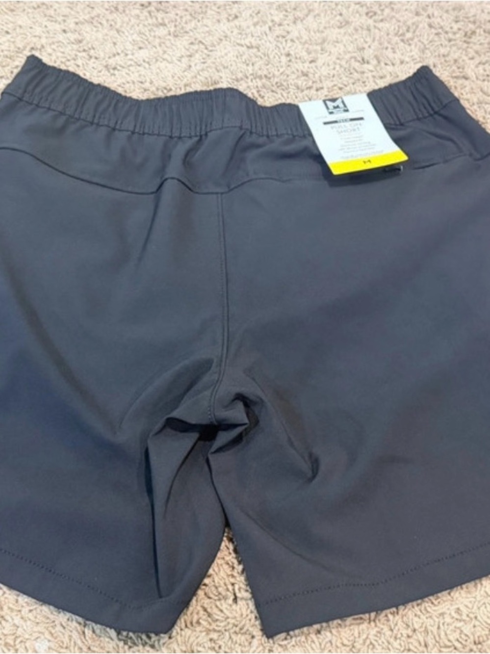 Members Mark Black Medium 3 Pocket Mens Tech Pull On Short